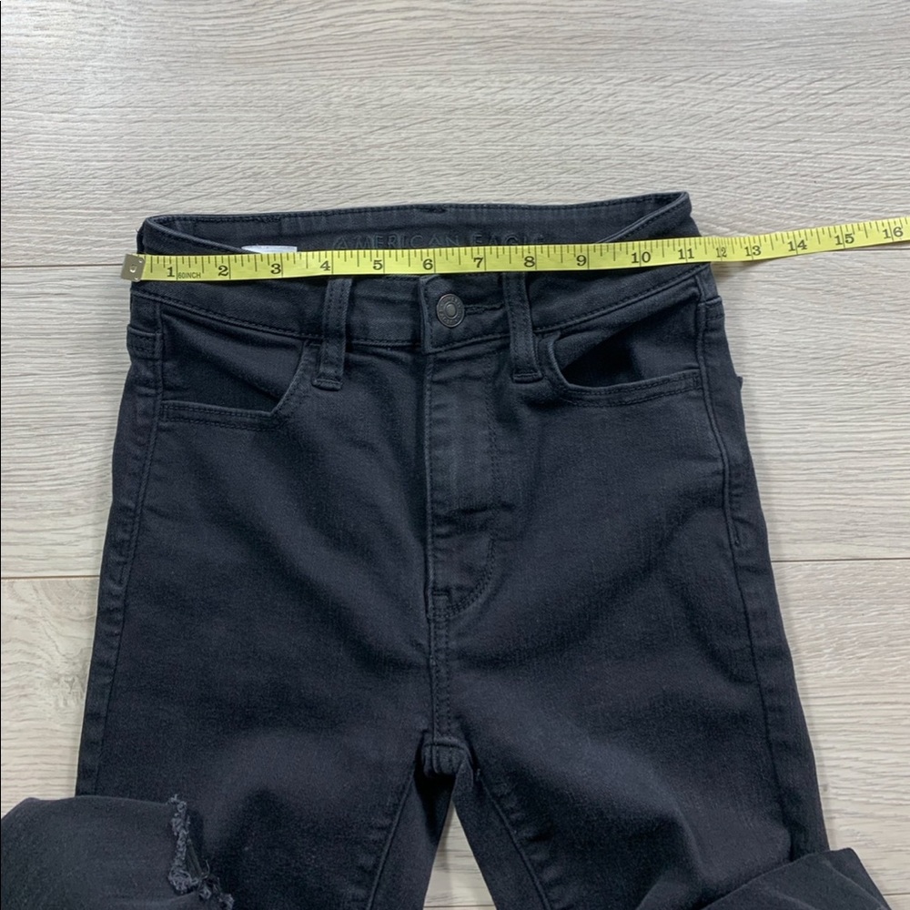 AEO Black Distressed Super Hi-Rise Jegging - Picture 12 of 15